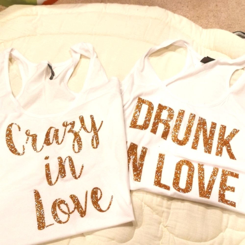 2 Fiance/Bride-to-be tank tops XXL
